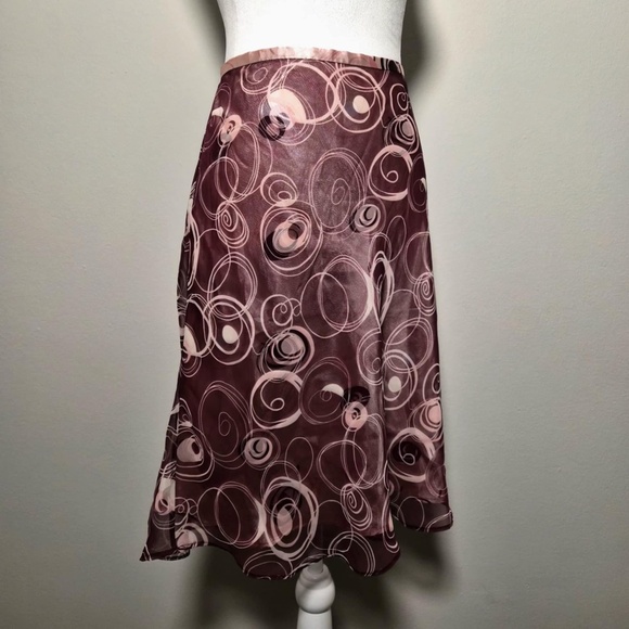 Apt.9 Mesh Satin Mulberry Muave Pink Whimsical Romantic Fairycore Skirt US 10 - Picture 2 of 7